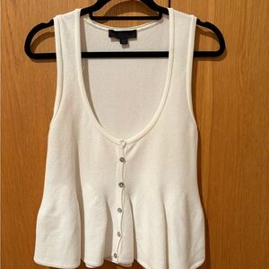 Zara Cream Button-Front Tank Top